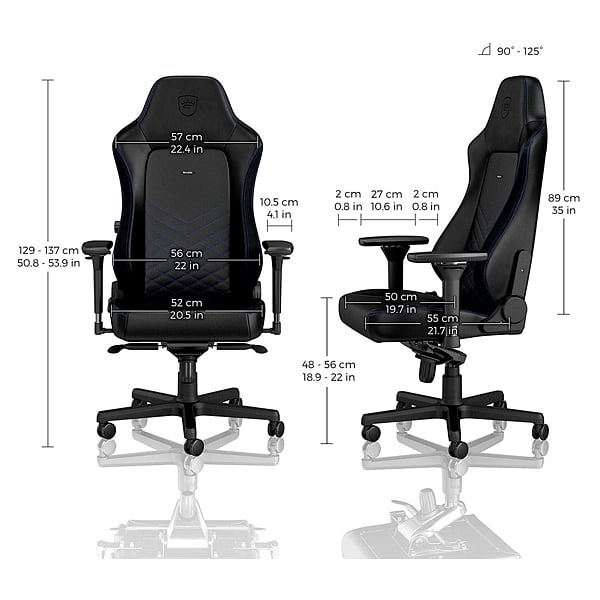 Noblechairs Hero cuero PU negro  azul  Silla