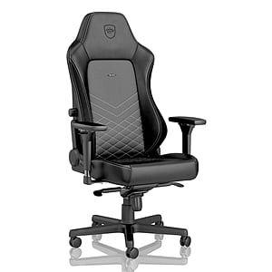Noblechairs Hero cuero PU negro  blanco  Silla