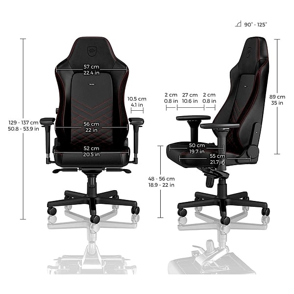 Noblechairs Hero cuero PU negro  rojo  Silla
