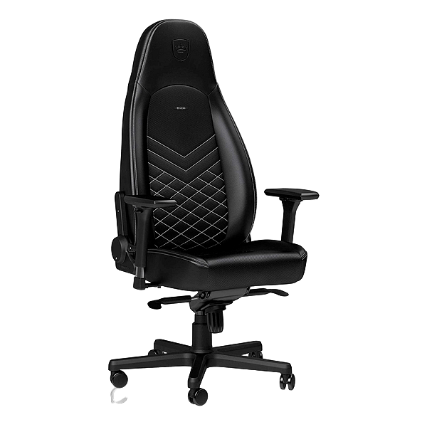 Noblechairs Icon cuero PU negro  blanco  Silla