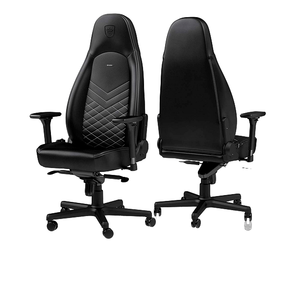 Noblechairs Icon cuero PU negro  blanco  Silla