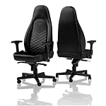 Noblechairs Icon cuero PU negro  blanco  Silla