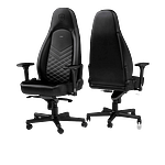 Noblechairs Icon cuero PU negro  blanco  Silla Noblechairs Icon cuero PU negro  blanco  Silla