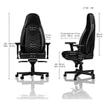 Noblechairs Icon cuero PU negro  blanco  Silla