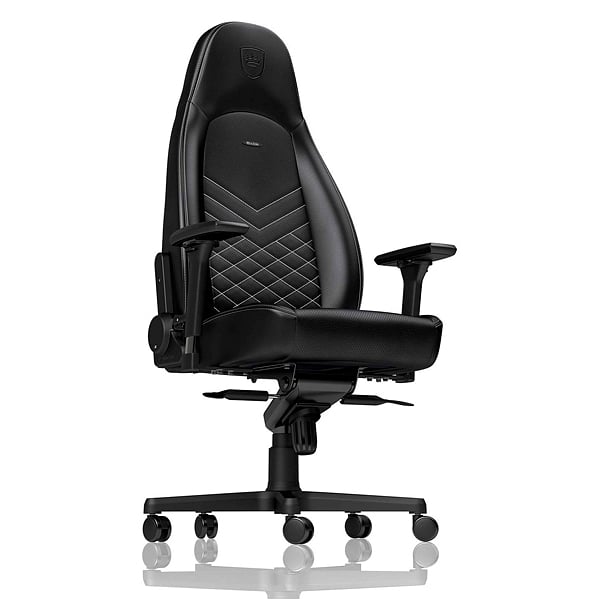 Noblechairs Icon cuero PU negro  blanco  Silla