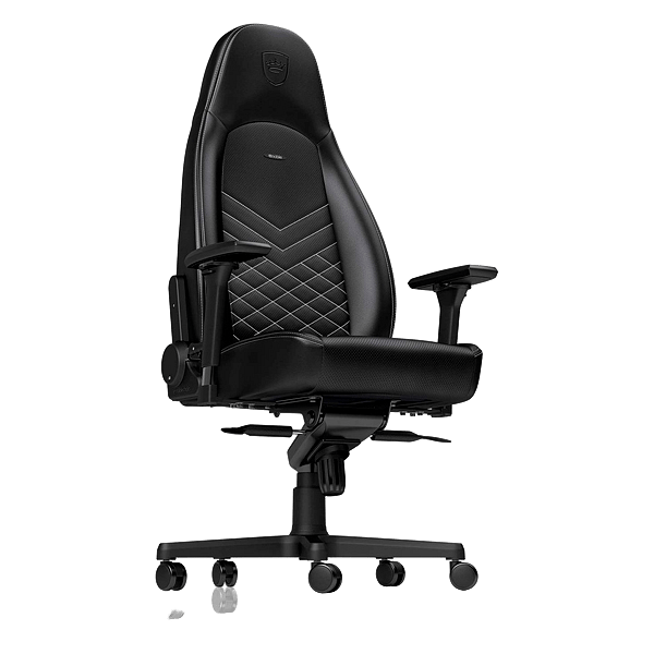 Noblechairs Icon cuero PU negro  blanco  Silla