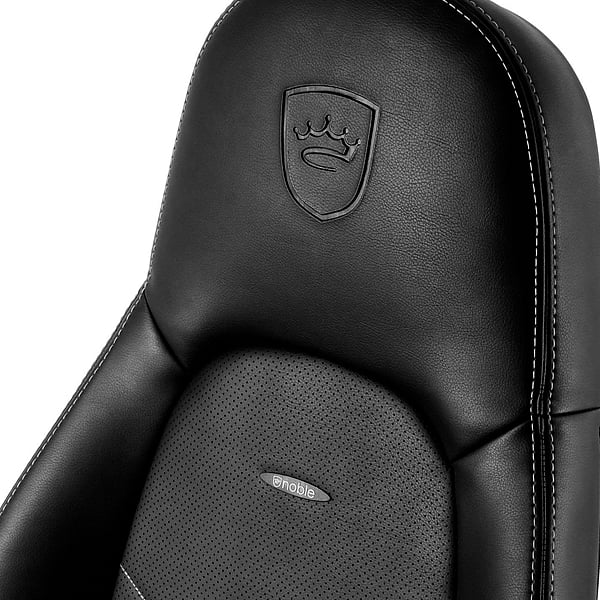 Noblechairs Icon cuero PU negro  blanco  Silla