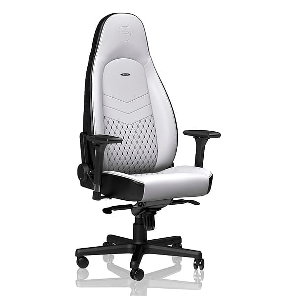 Noblechairs Icon cuero PU blanco  negro  Silla