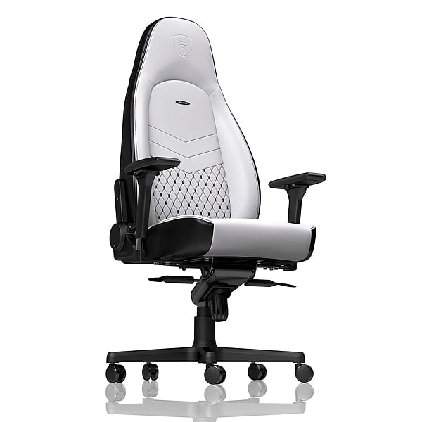 Noblechairs Icon cuero PU blanco  negro  Silla