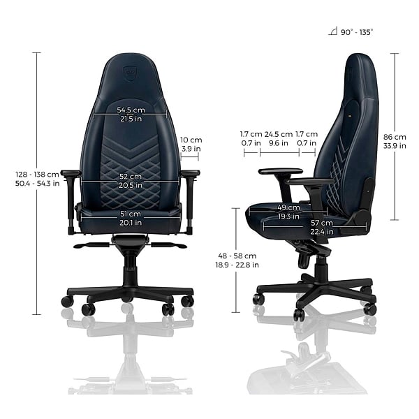 Noblechairs Icon cuero azul midnight  Silla