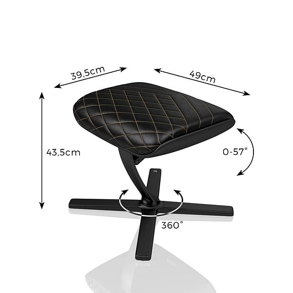 Noblechairs cuero PU negro  dorado  Reposapiés