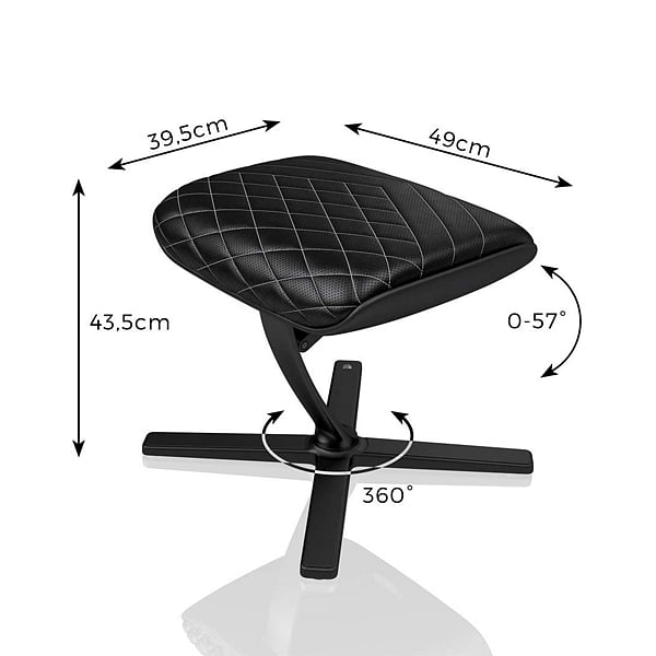 Noblechairs cuero PU negro  blanco  Reposapiés