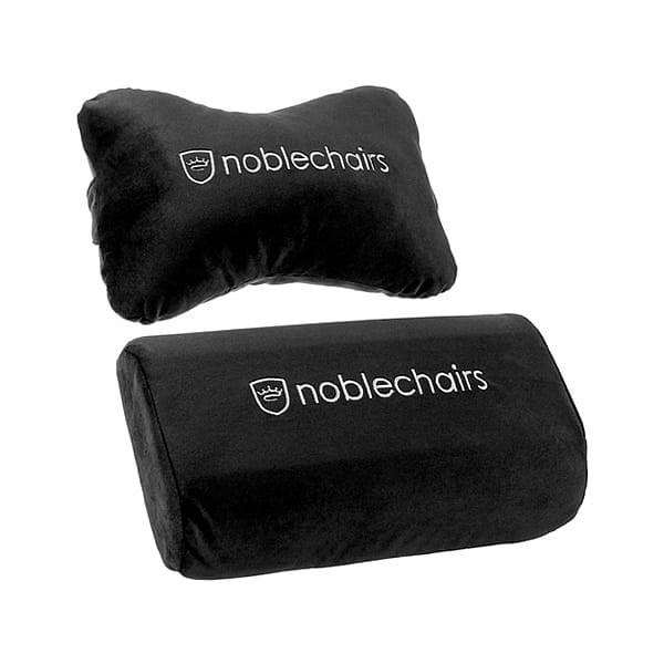 Noblechair set lumbar y cervical negro  blanco  Cojin