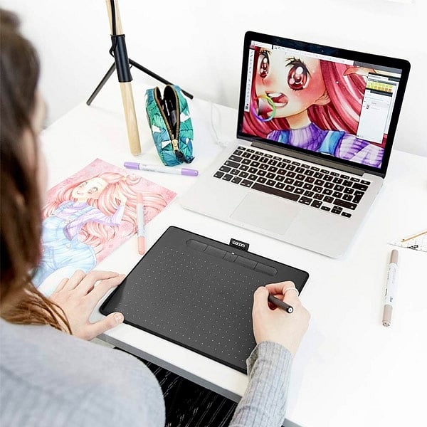 Educación Wacom Intuos M Bt Negra  Tableta Digitalizadora