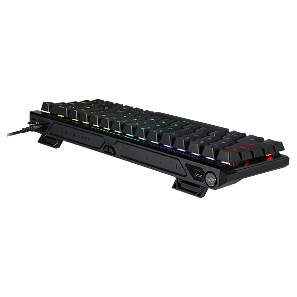 ASUS ROG Falchion Ace HFX Mini 65 Teclado mecánico gaming Switches magnéticos ROG HFX ajustable Rapid Trigger Panel táctil Keycaps PBT DoubleShot