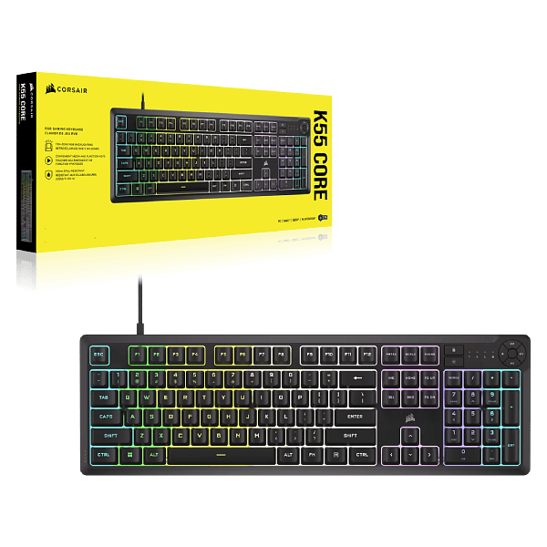 Corsair K55 CORE RGB Negro  Teclado gaming