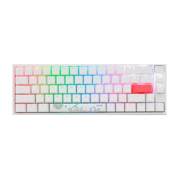 Ducky One 2 SF White RGB MX Red Layout ES  Teclado
