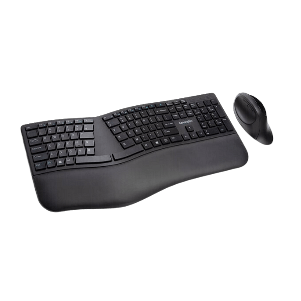 Kensington Pro Fit Ergo Ergonómico Teclado y Ratón  Distribución de Teclas en Español Ratón Ergo  Modo Dual 24 GHz y Bluetooh Compatible con Chrome y macOS