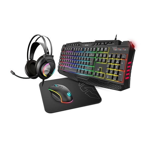 Krom Kritic combo gaming Teclado  Auriculares  Ratón  Alfombrilla  Pack Periféricos