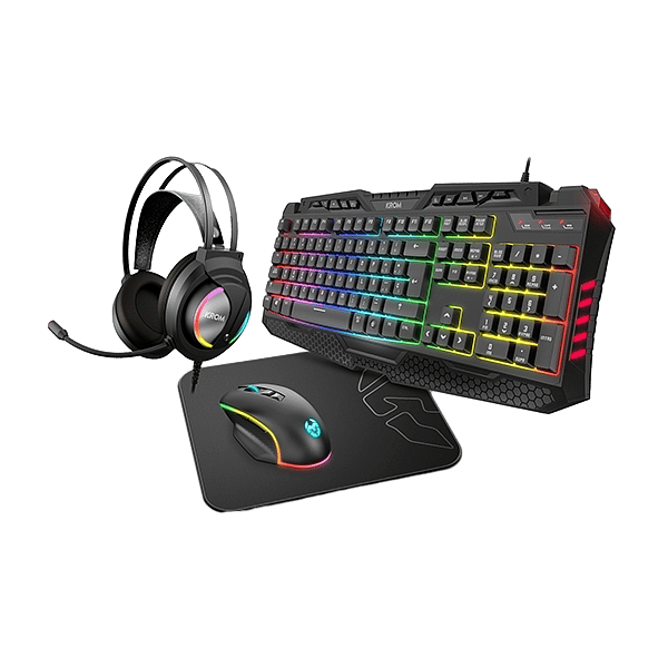 Krom Kritic combo gaming Teclado  Auriculares  Ratón  Alfombrilla  Pack Periféricos