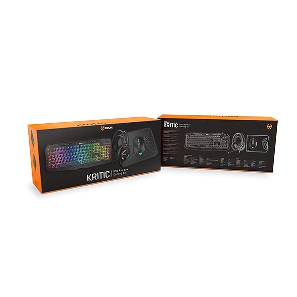 Krom Kritic combo gaming Teclado  Auriculares  Ratón  Alfombrilla  Pack Periféricos