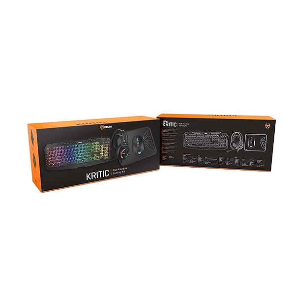 Krom Kritic combo gaming Teclado  Auriculares  Ratón  Alfombrilla  Pack Periféricos