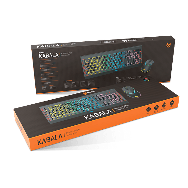Krom Kabala Wireless RGB Gaming  Teclado y Ratón inalámbrico Switches membrana AntiGhosting