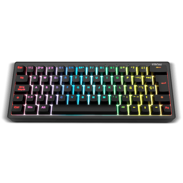 Krom Kreator  Teclado mecánico Gaming 60 RGB PBT Lubricated Switches AntiGhosting Hotswap