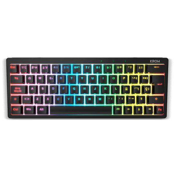 Krom Kreator  Teclado mecánico Gaming 60 RGB PBT Lubricated Switches AntiGhosting Hotswap