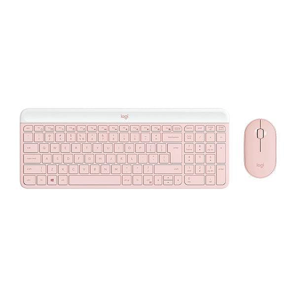 Logitech MK470 Combinación Teclado  Ratón Inalámbricos Rosa compacto y silencioso  Teclado y ratón