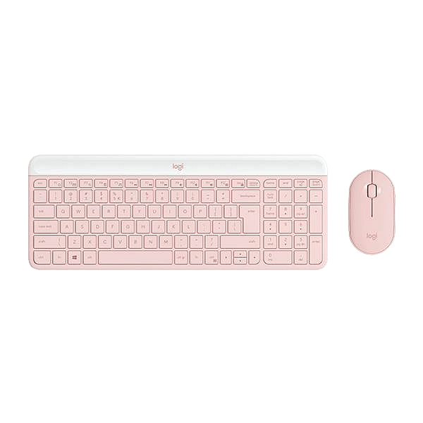 Logitech MK470 Combinación Teclado  Ratón Inalámbricos Rosa compacto y silencioso  Teclado y ratón