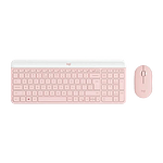 Logitech MK470 Combinación Teclado  Ratón Inalámbricos Rosa compacto y silencioso  Teclado y ratón