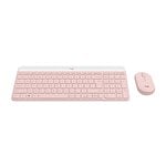 Logitech MK470 Combinación Teclado  Ratón Inalámbricos Rosa compacto y silencioso  Teclado y ratón