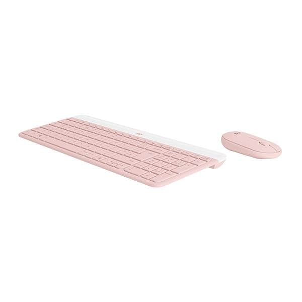 Logitech MK470 Combinación Teclado  Ratón Inalámbricos Rosa compacto y silencioso  Teclado y ratón