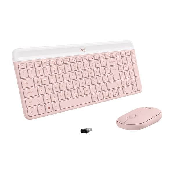 Logitech MK470 Combinación Teclado  Ratón Inalámbricos Rosa compacto y silencioso  Teclado y ratón