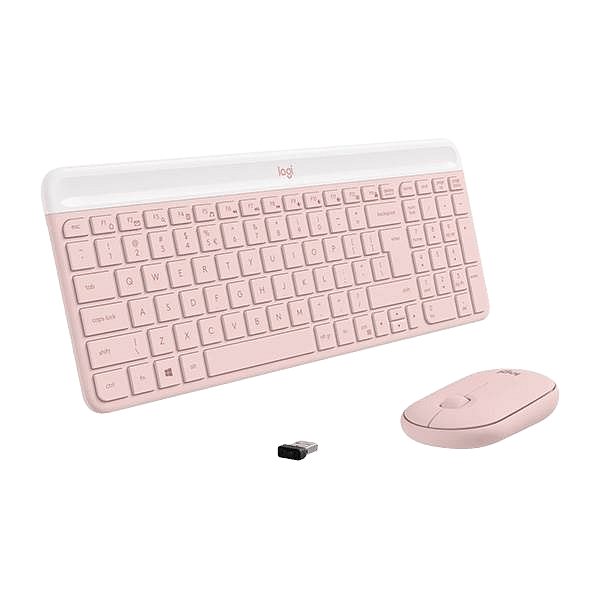 Logitech MK470 Combinación Teclado  Ratón Inalámbricos Rosa compacto y silencioso  Teclado y ratón