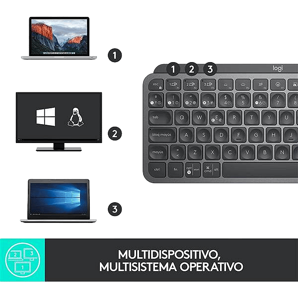 Logitech MX Keys Mini Retroiluminado Grafito ES  Teclado