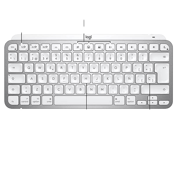 Logitech MX Keys Mini para Mac Retroiluminado Gris Pálido ES  Teclado