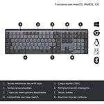 Logitech MX Mechanical Layout US MX Táctil Silencioso Grafito  Teclado mecánico