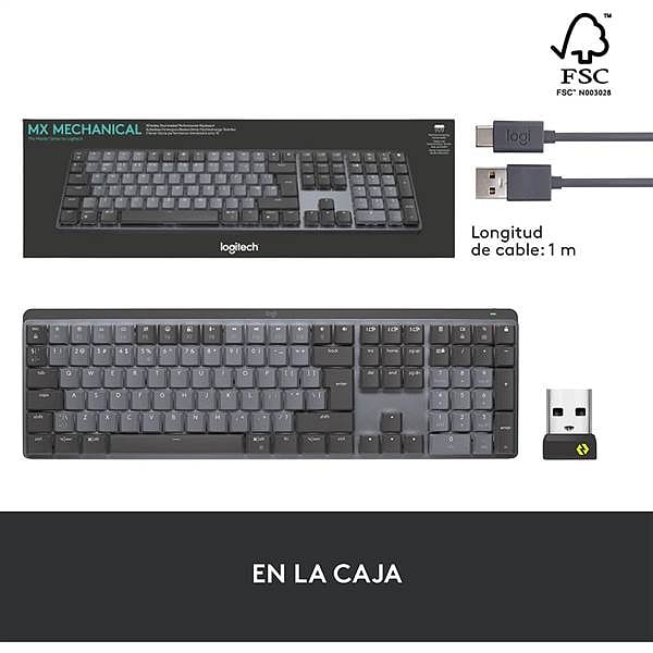 Logitech MX Mechanical Layout US MX Táctil Silencioso Grafito  Teclado mecánico