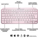 Logitech MX Keys Mini Retroiluminado Rosado ES  Teclado