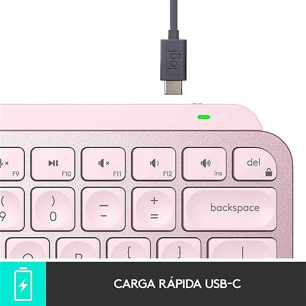 Logitech MX Keys Mini Retroiluminado Rosado ES  Teclado