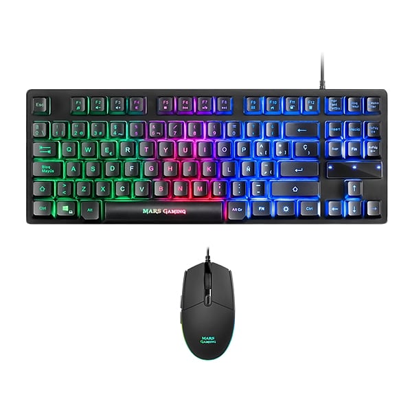 Mars Gaming MCPTKL Teclado TKL RGB  Ratón RGB  Pack Teclado y Ratón