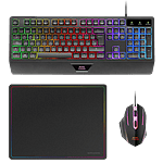 Mars Gaming MCP124 Combo 3 en 1 Teclado Ergonómico RGB Ratón Gaming  Alfombrilla  Pack Gaming Teclado Ratón y Alfombrilla