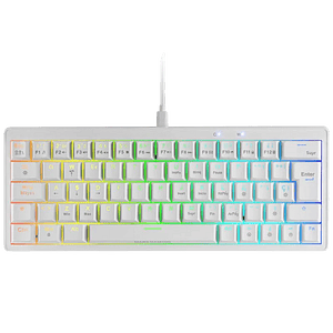 Mars Gaming MKMINIPRO Compact Blanco  Teclado mecánico 60 Switch Brown RGB HotSwappable Antighosting