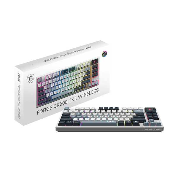 MSI Forge GK600 TKL Wireless SKY ES  Teclado mecánico Inalámbrico RGB Hotswappable Conectividad Trimodo