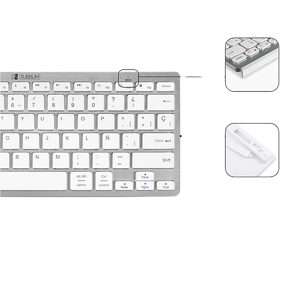 Subblim Combo Dynamic Compact Silver  Kit Teclado y Ratón