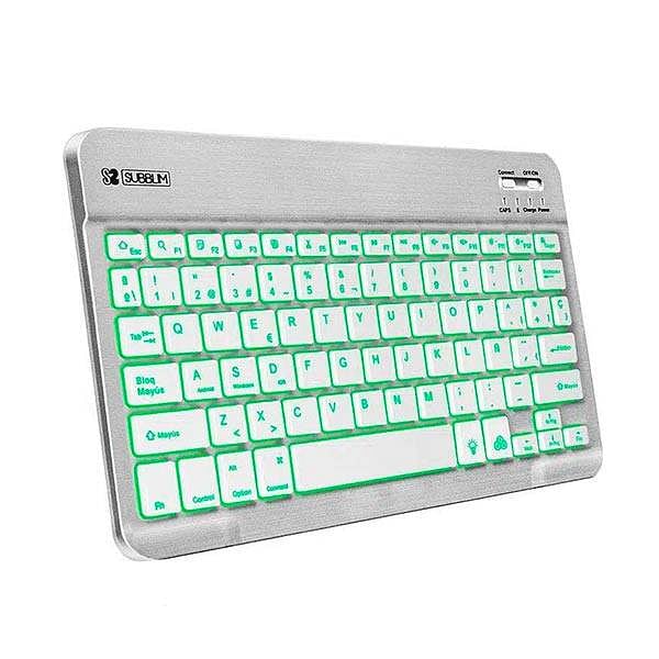 Subblim Smart Backlit Bluetooth Plata  Teclado