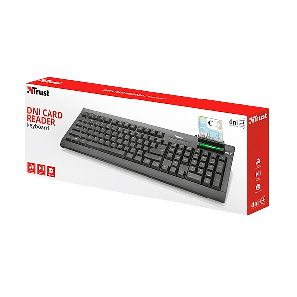 Trust USB  Lector DNIe Negro  Teclado