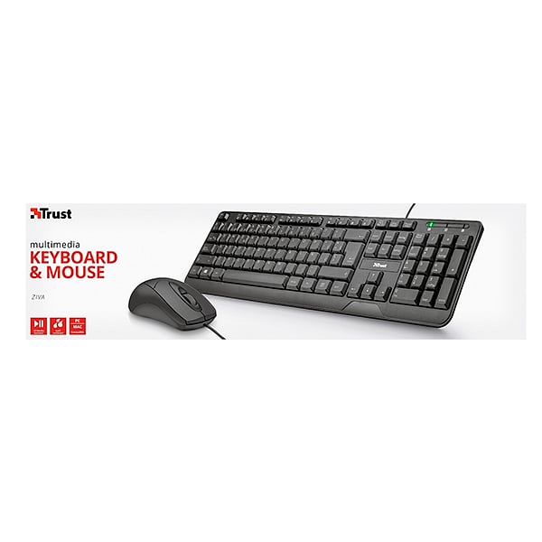 Trust Ziva deskset  Kit de teclado y ratón
